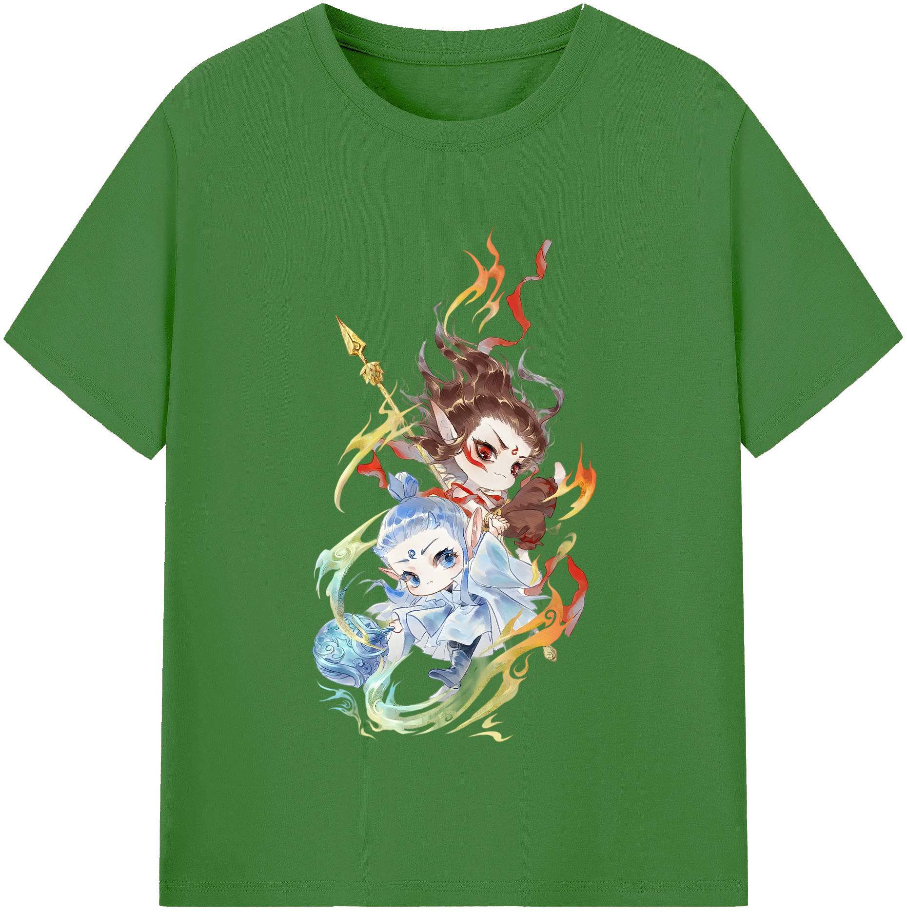（画像用） Ne Zha 2 ナタ 魔童の大暴れ レディースカジュアルプリントTシャツ（綿100％）